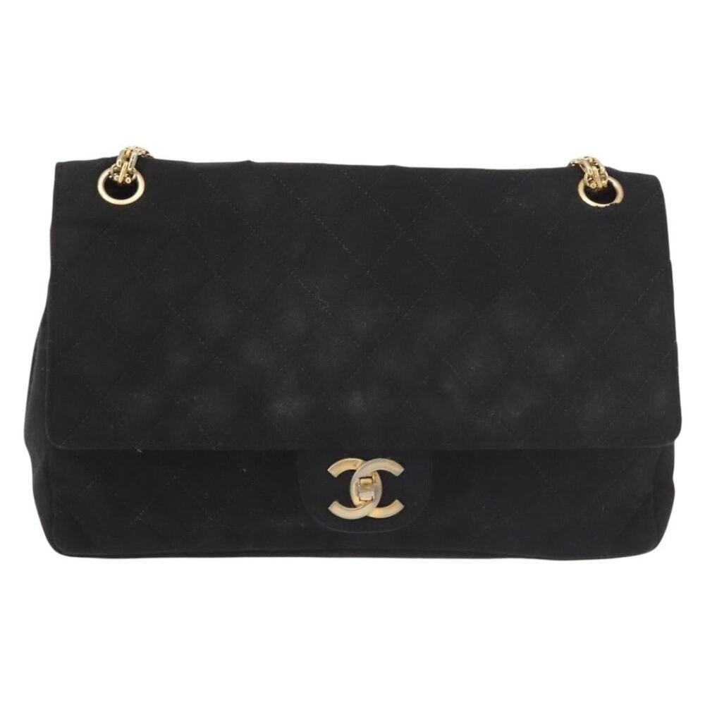 Chanel Matelasse Cotton 25 Chain Shoulder Bag Black